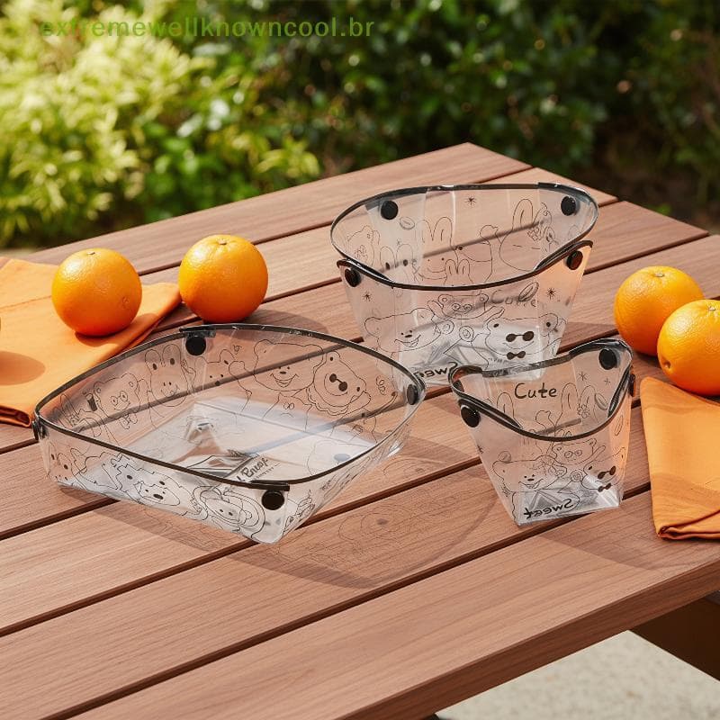 EWC 1/3PCS Copos Dobráveis Tigelas Pratos Conjunto De Material PP Seguro Para Alimentos Adequado Viagens Quente