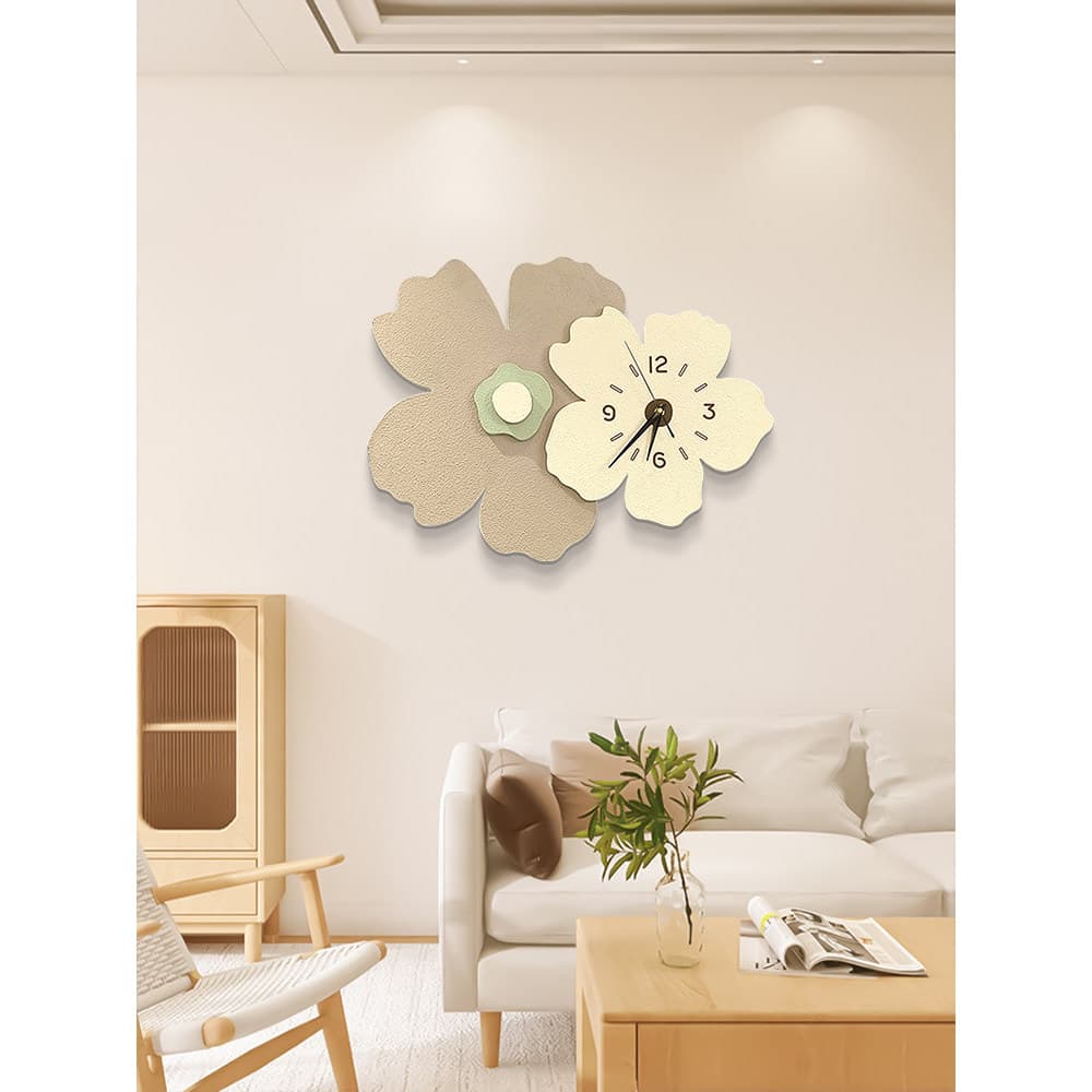 Estilo creme criativo relógio lâmpada de parede relógio de parede sala estar doméstico pendurado na parede mudo sala de