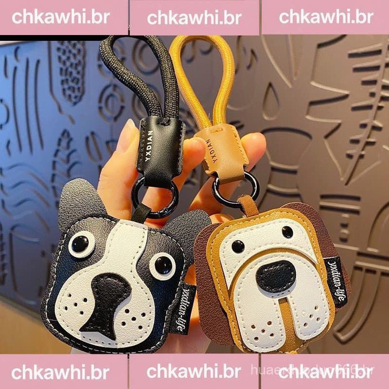 Chaveiro De Couro De Desenho Animado Para Cachorrinho , Fofo De Buldogue , Pingente , Presente , Estoque Pronto