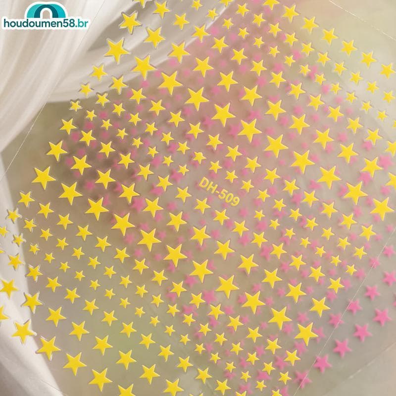 HOUDO 5D Em Relevo Pentagrama Japonês Nail Art Stiers Decalques Adesivos Coloridos Kawaii Para Salões De Beleza Profissi