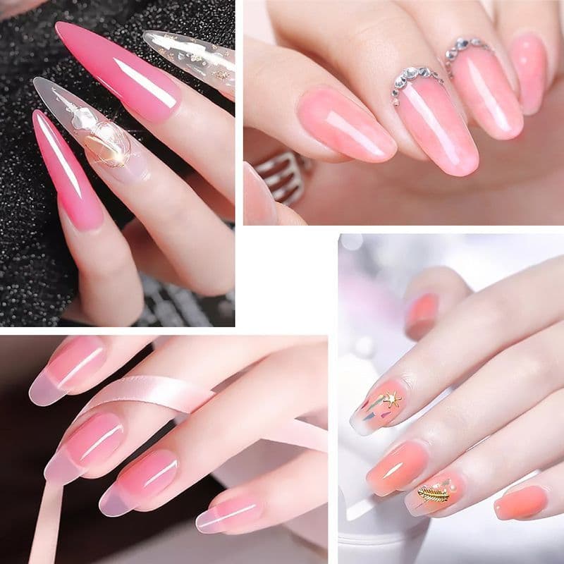 Cola de extensão de cristal para Manicure, 15ML, cola para esmalte, suporte sólido sem papel, extensão rápida, modelo de