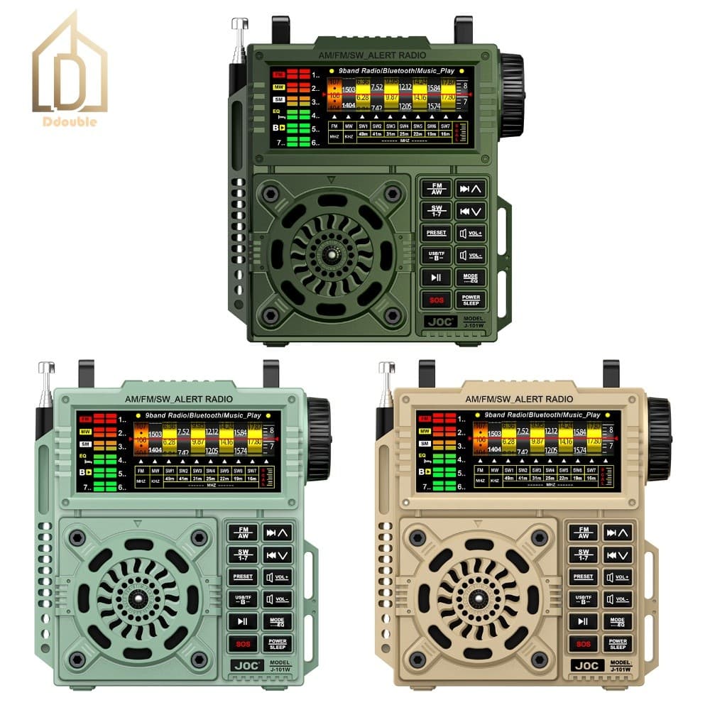Receptor De Rádio Compacto De Ondas Curtas AM FM VHF SW SSB Com Ajuste De Antena Bateria Recarregável De 5000mAh Para Ou