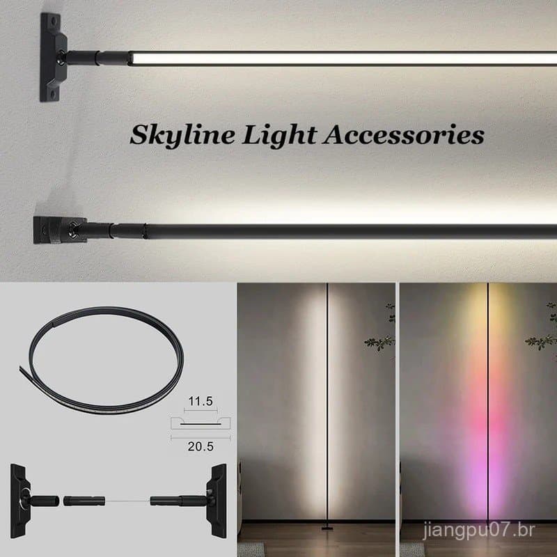 Acessórios para Luminária de Parede Skyline Light, Perfil de Alumínio, Fita LED Inteligente RGB, Suporte de Aço, Luminár