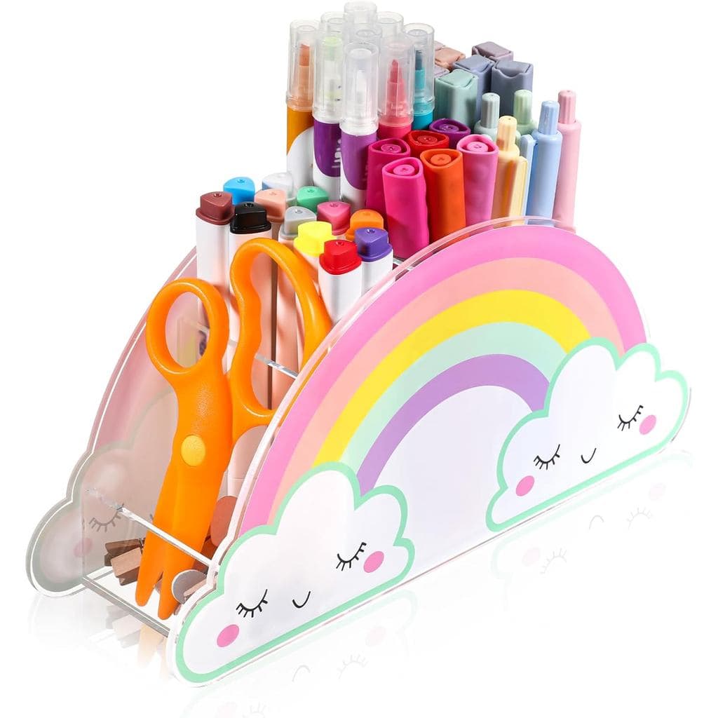 Suporte para Lápis COMNICO para Mesa, Organizador de Lápis em Acrílico Arco-Íris, Organizador de Mesa, Caixa de Armazena