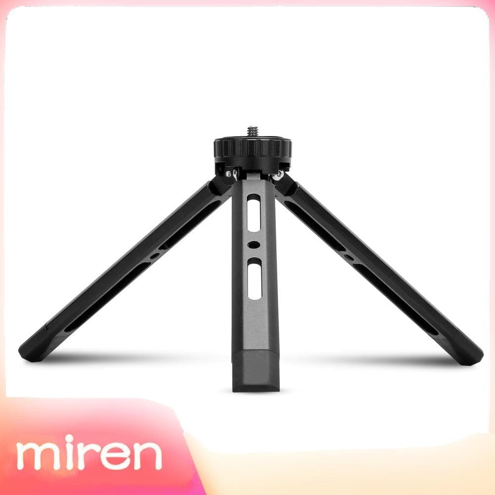 Miren.br Mini tripé de mesa em liga de alumínio com parafuso de 1/4 de polegada e altura ajustável de 4 ângulos de 27