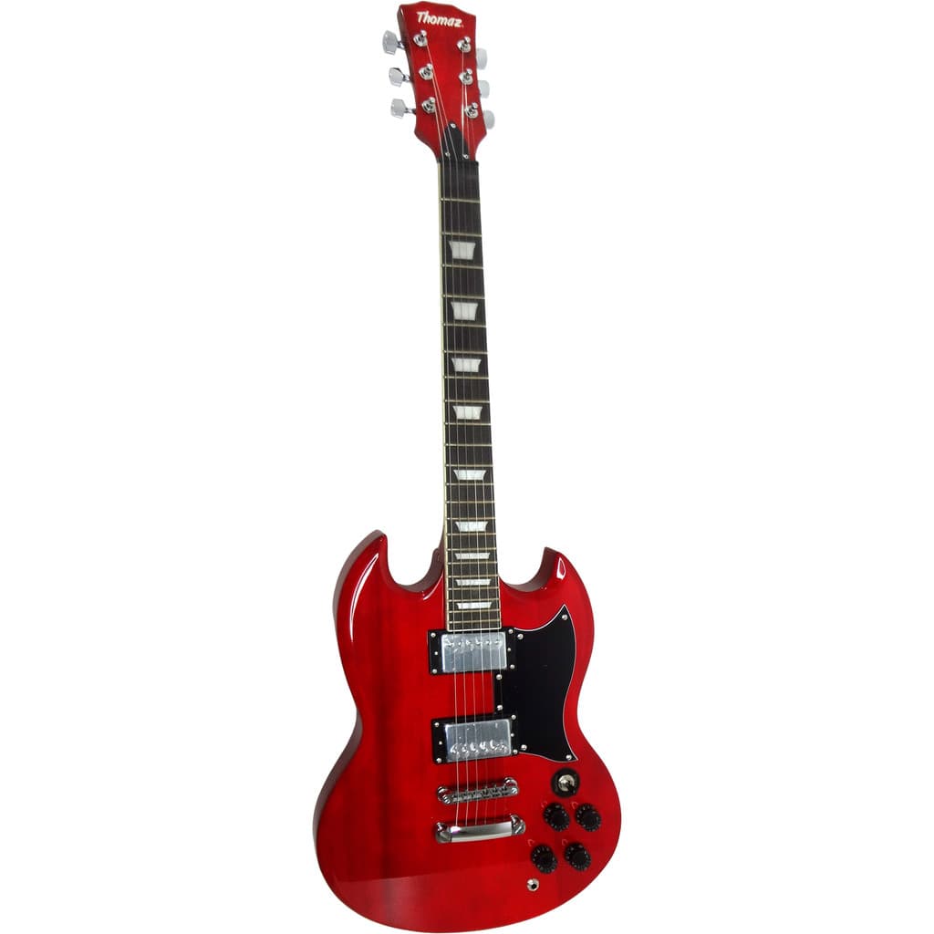 Guitarra Elétrica SG de Madeira Maciça Thomaz TEG 340 Vermelho