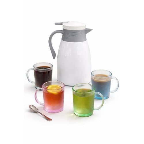 Garrafa Térmica 1 Litro 4 Canecas Isolamento Térmico Design Moderno