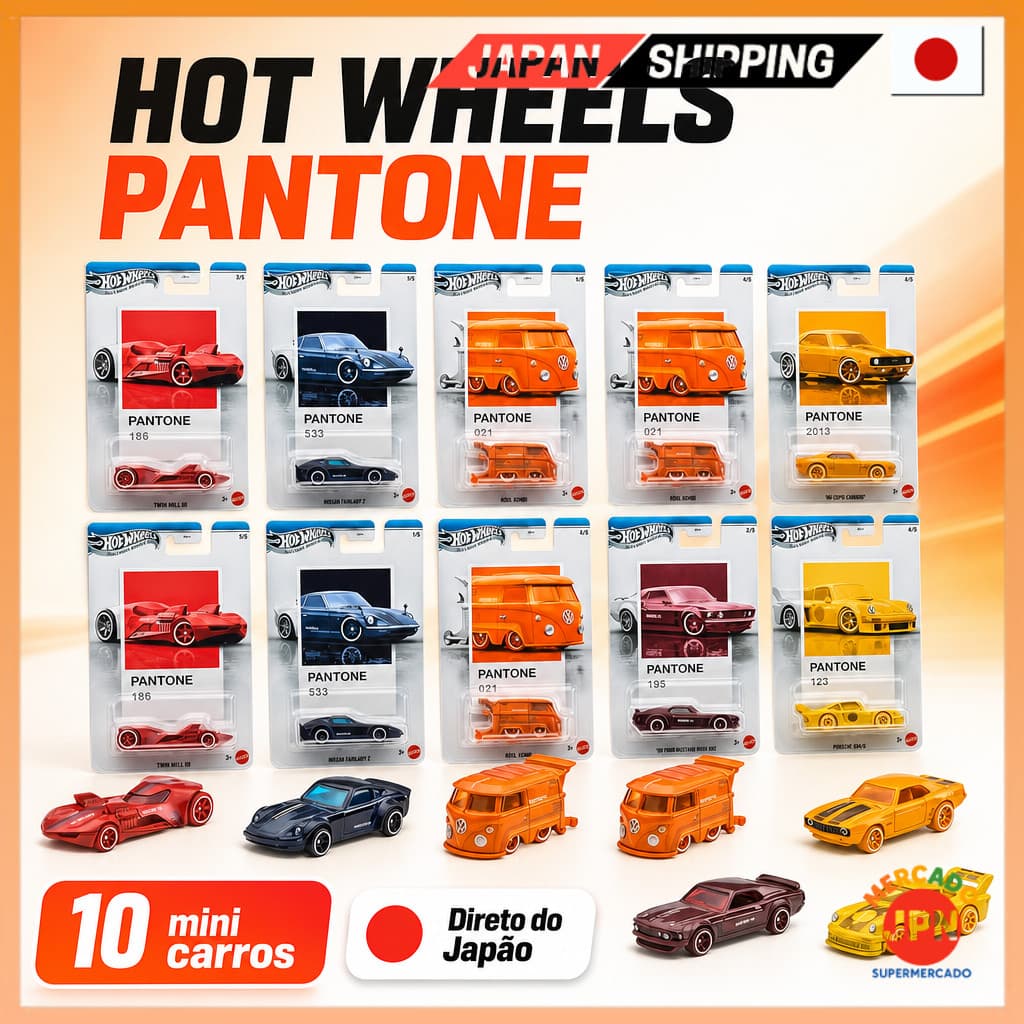 Hot Wheels Pantone Sortido Sunset Race Carrinhos Miniatura, 10-Pack Box, A partir Direct from JAPAN