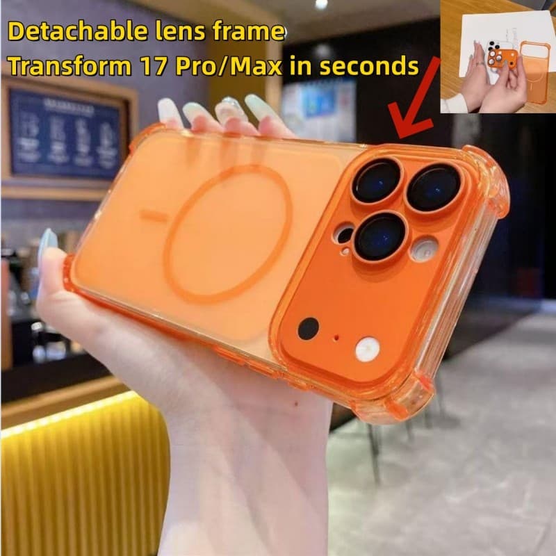 (Mudança Instantânea 17 Pro Max) Lente Removível De Quatro Cantos Para IPhone 11 12 13 14 15 16 Plus Capa À Prova De Cho