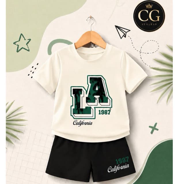Conjunto Infantil Masculino, Camiseta Infantil, Short Infantil, Conjunto Menino, Infantil de Verão, Moletinho Infantil