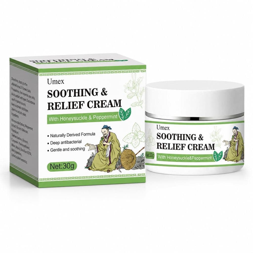 Hidratante Facial e Corporal Umbex, um hidratante para pele seca, sensível e áspera, contém madressilva e menta, suaviza