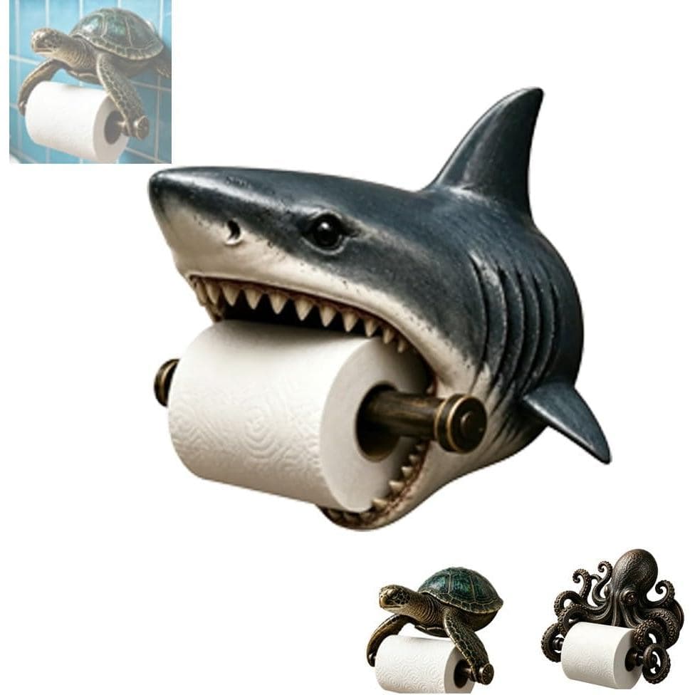 Série de Suportes de Papel Higiênico Ocean Guardians, Suporte de Papel Higiênico Fofo em Forma de Tartaruga Marinha, Dec