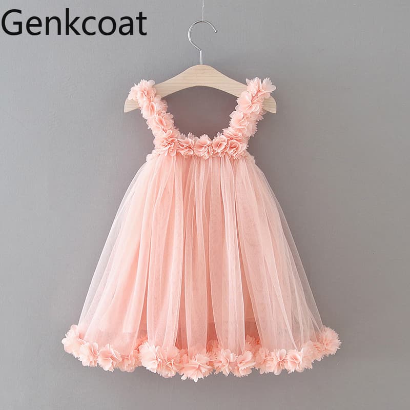 Vestido de menina2026 verão menina flor saia Pettiskirt simples doce estilingue saia de renda