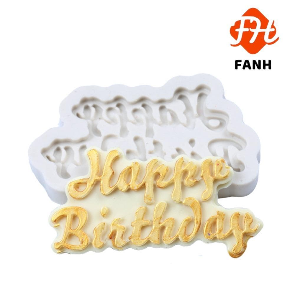 FANHUI 2 Pcs Molde De Feliz Aniversário , Fondant Em Forma De Letra De Silicone Argila De Polímero Do Alfabeto De