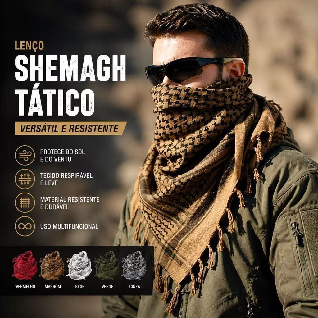 Shemagh Lenço Militar Keffieh Airsoft Paintball Varias Cores
