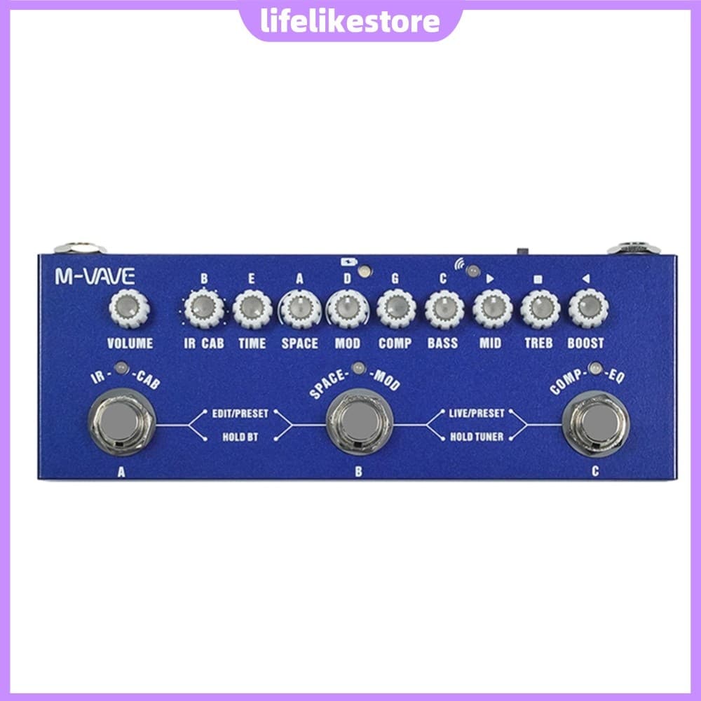 Pedal De Múltiplos Efeitos De Graves – Cabine Retardador Reverb MOD IR Para Baixistas [lifelikestore.br]