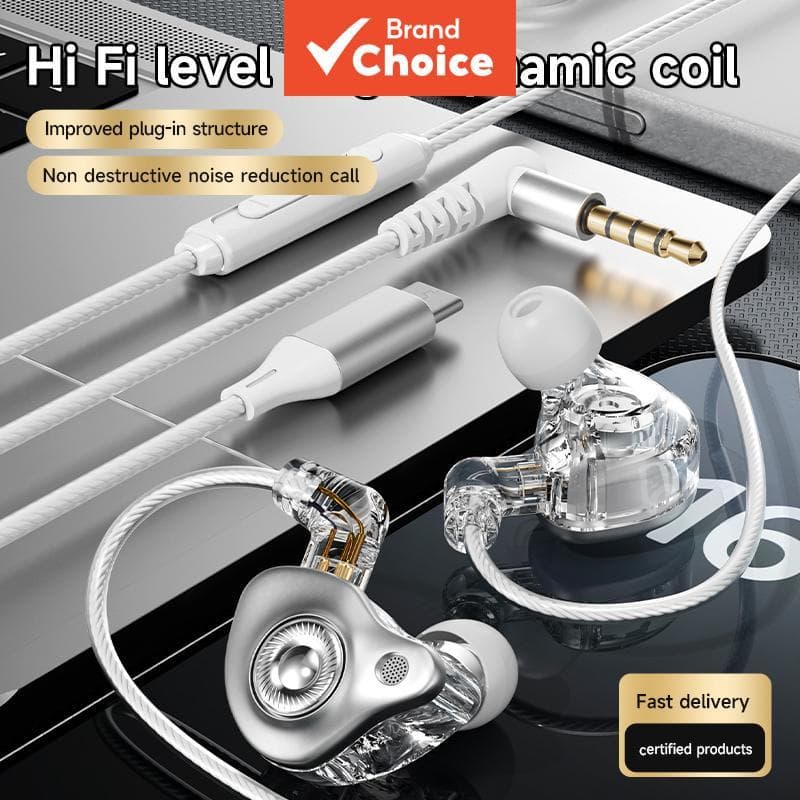SPRISE 8D 8D Fones De Ouvido Surround Bass Tipo-C Dac Com Fio Microfone Intra-Auricular Esporte Jogos Som Estéreo Confor
