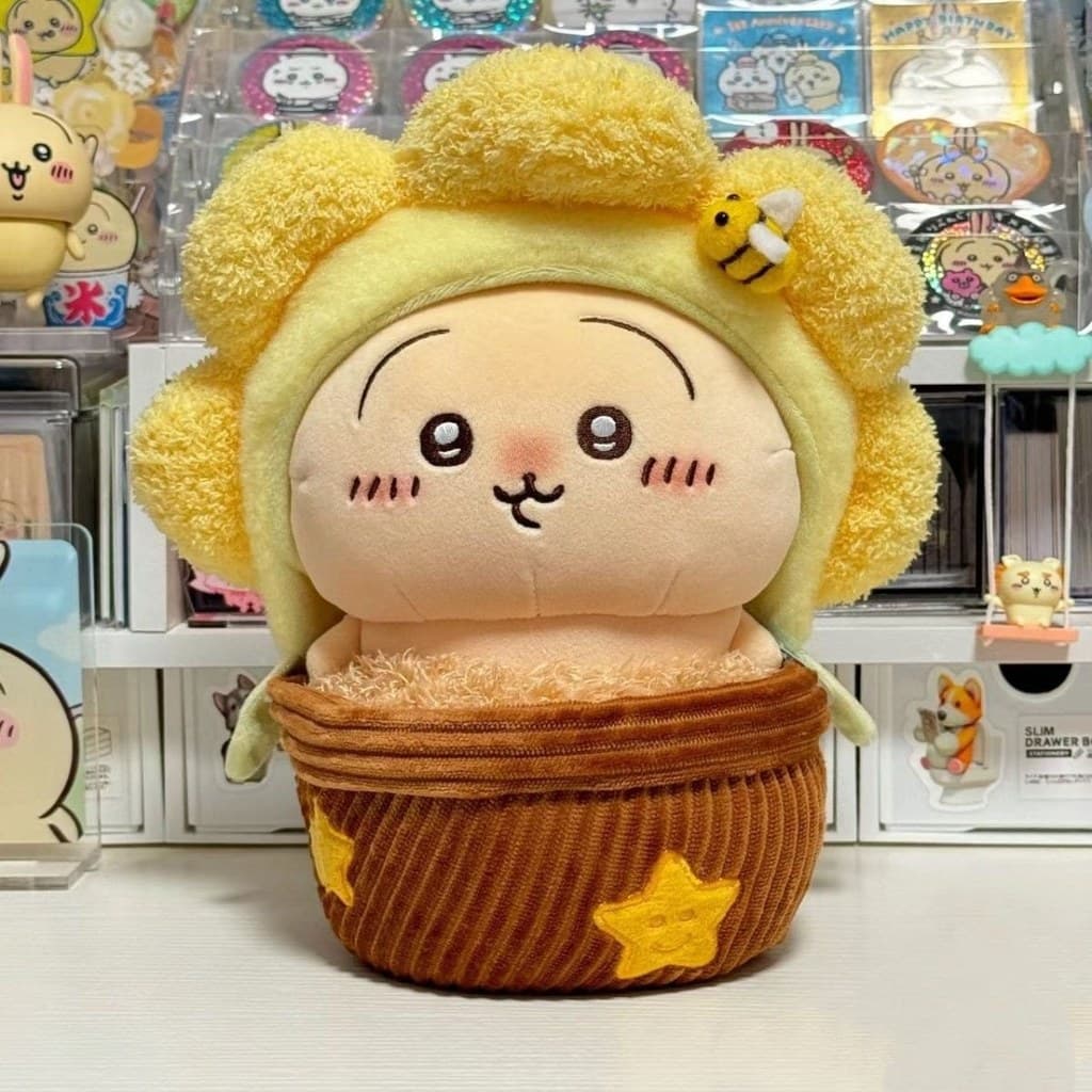 Original Usaki Jiyi Xiaoba Girassol Boneca 25cm Vaso Destacável Vaso de Algodão Roupas de Boneca