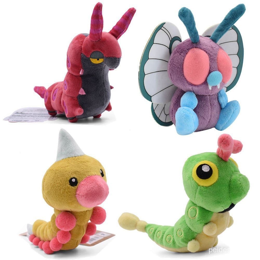 15 cm Caterpie Scolipede Weedle Plush Brinquedo de pelúcia bonito dos desenhos animados Kawaii boneca presente de aniver