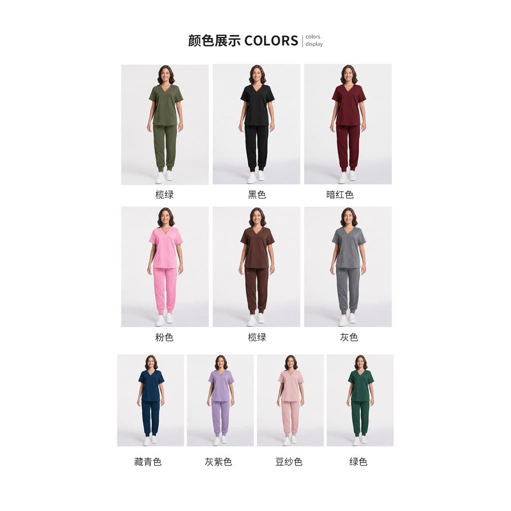Uniformes de trabalho elásticos de secagem rápida e manga curta para homens e mulheres, adequados para médicos, clínicas