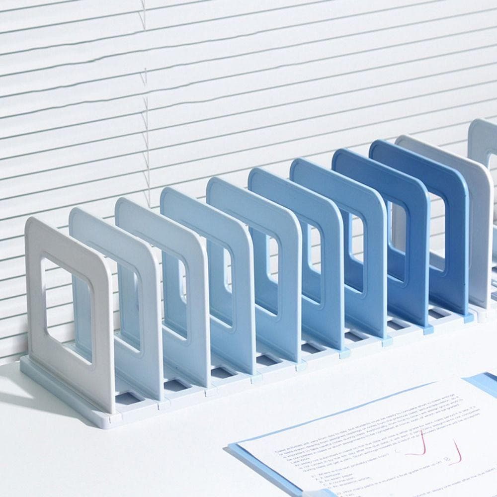 Suportes Para Livros Removíveis HUINET , Suporte De Mesa Ajustável Com 8 Compartimentos Vertical Em Cor Gradiente