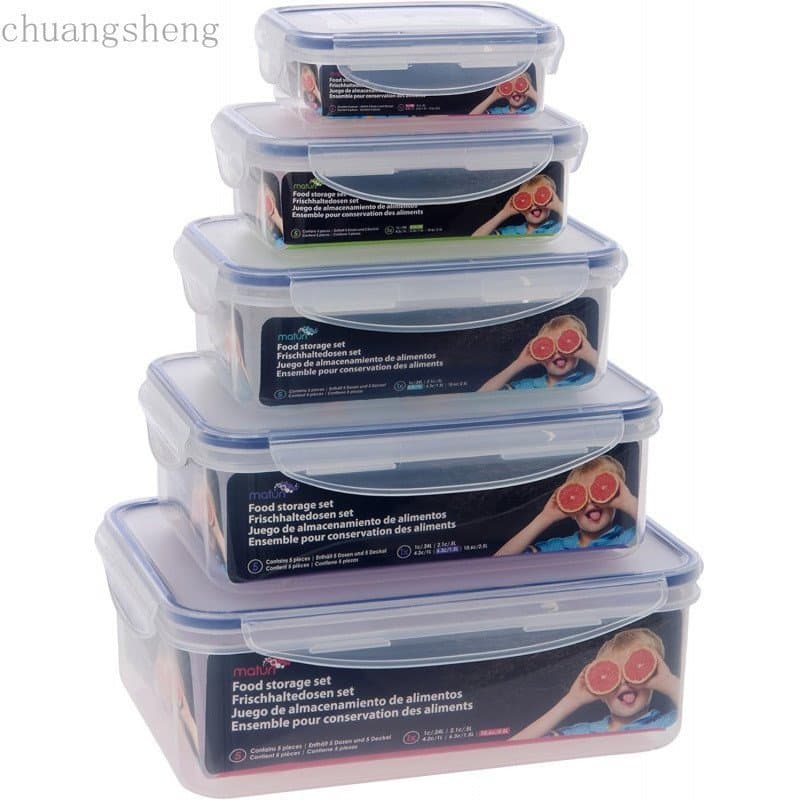 Conjunto de 5 recipientes para armazenamento de alimentos Maturi com tampas herméticas, sem BPA, 8.1fl oz - 84.5fl oz ZF