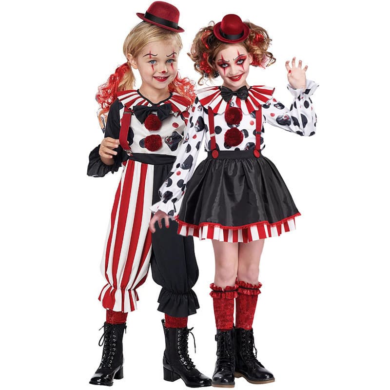 S-XL fantasia de palhaço infantil, fantasia de festa de feriado para o dia das crianças, fantasia de Halloween para meni