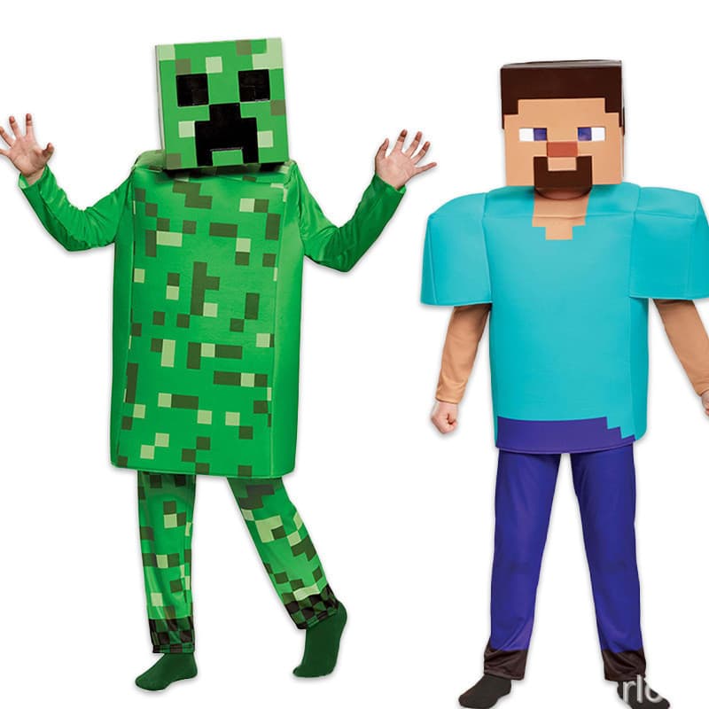 Halloween azul verde meu mundo traje infantil Steve palco jogo desempenho traje minecr
