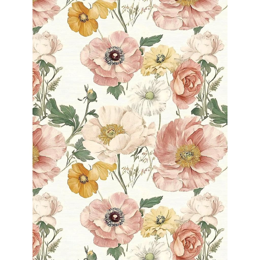 Papel de Parede Floral Rosa Wudnaye, Papel Adesivo Vintage Floral 17in×118.1in, Papel de Parede Autoadesivo com Flores B