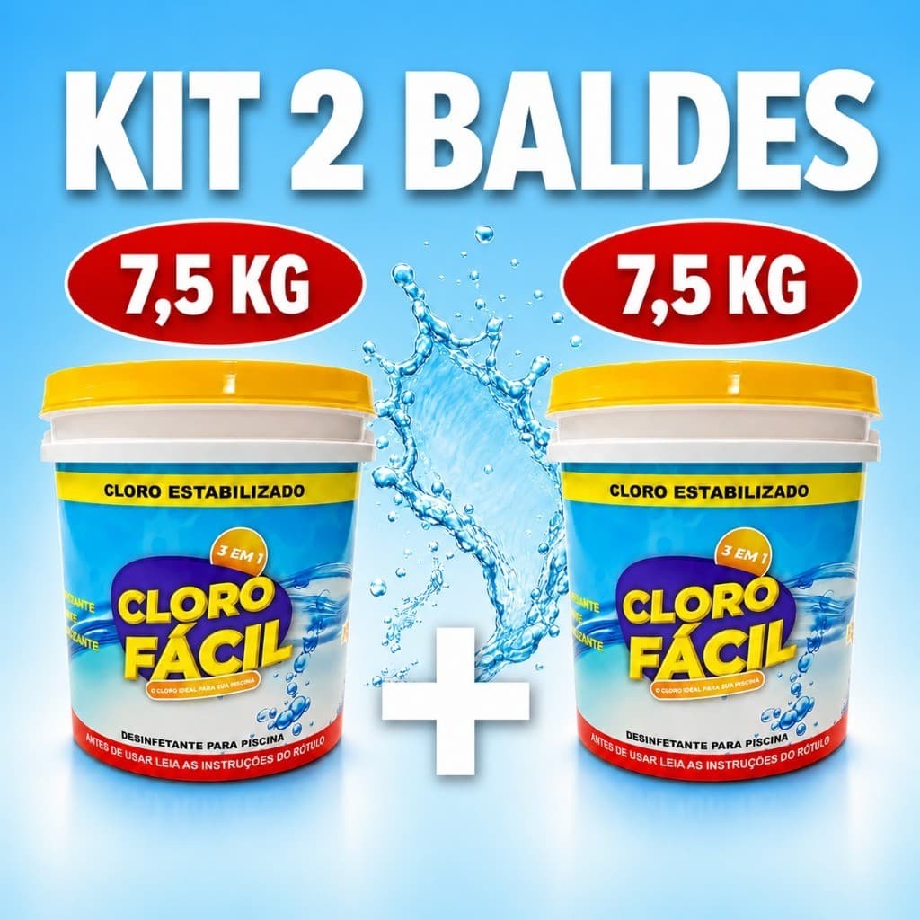 Kit com 2 Baldes de Cloro Fácil Granulado 7,5kg  - Cloro para Piscinas Ultraclor