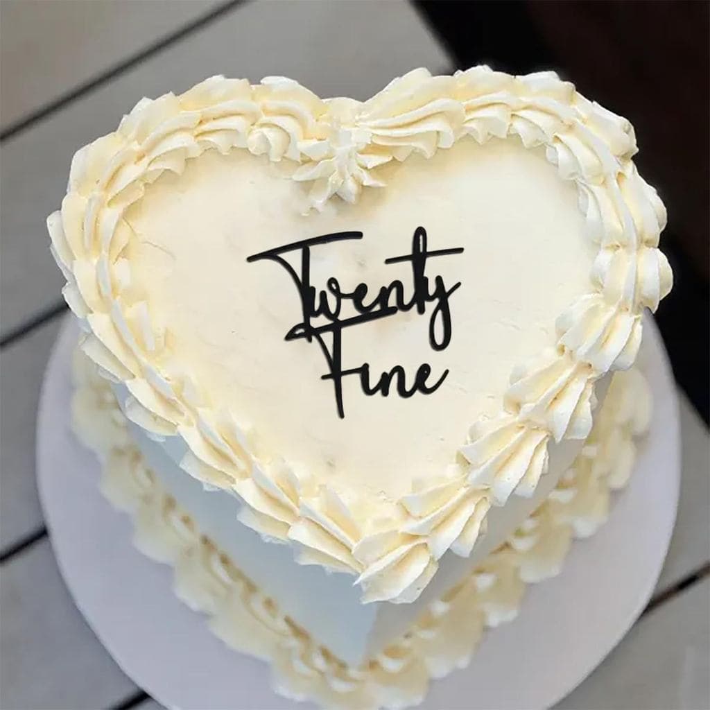 Topo de Bolo Preto 'Vinte Anos', Decorações de Bolo de Acrílico para Aniversário de 20 Anos para Meninos e Meninas - Dec