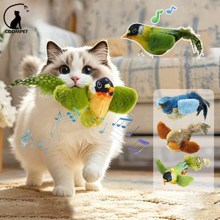 Brinquedos Para Gatos Chirping Tit Com Catnip De Varinha De Gato Simulação Design De Pássaros Interativos
