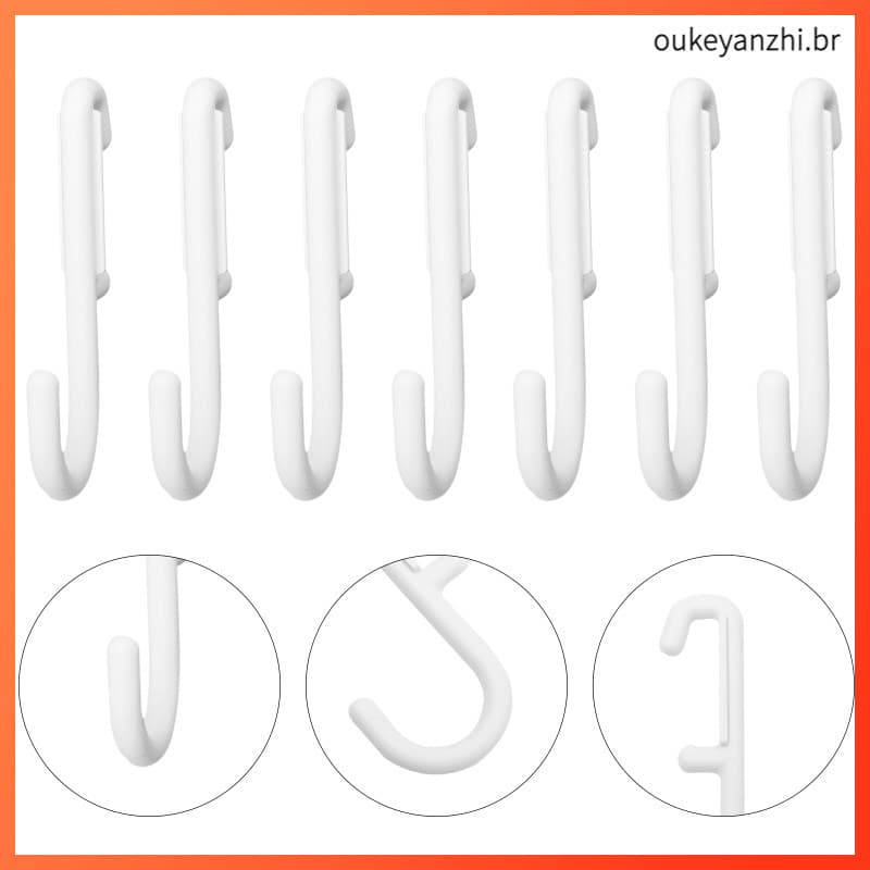 🏠 7Peças Ganchos Pendentes De Pegboard Plástico Branco Residencial
