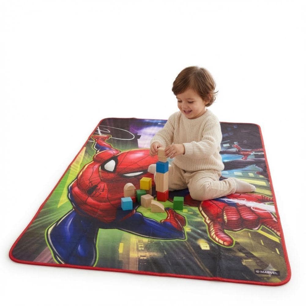 TAPETE INFANTIL HOMEM ARANHA DUPLA FACE TERMICO GRANDE 180CM TATAME DOBRAVEL BEBE ROLO ESPUMA MACIO ATIVIDADES IMPERMEAV