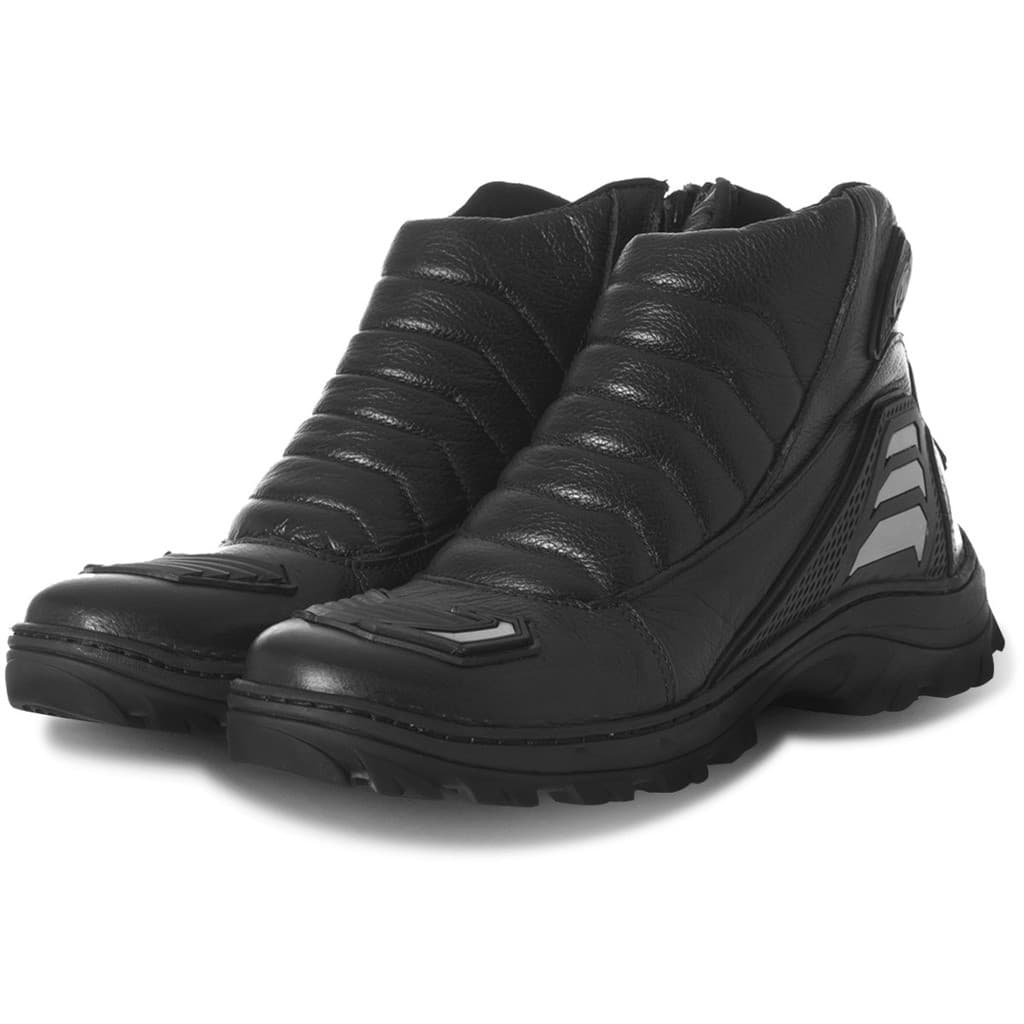 Bota Para Motoqueiro Combat Street Impermeável Moto Motoboy Entregador de Lanche Botina Couro Adulto Masculino Feminino