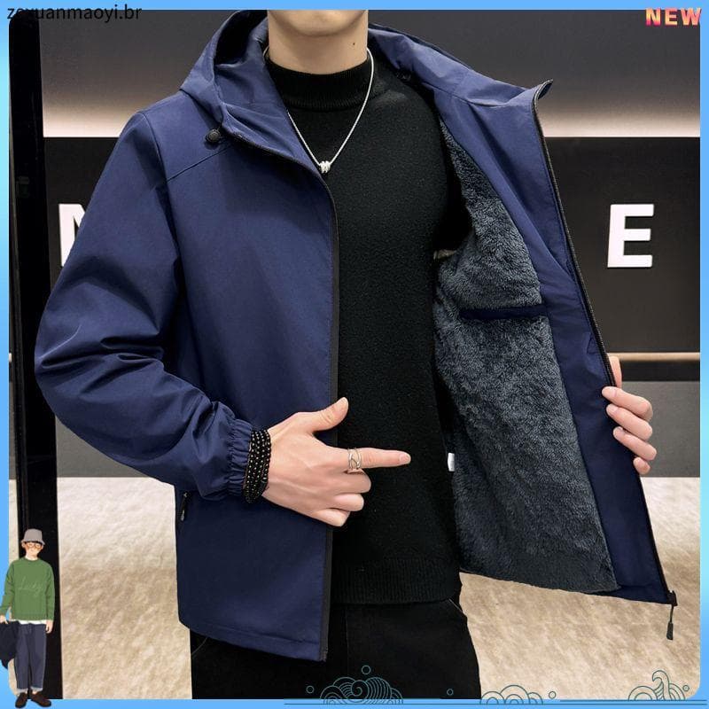 Jaqueta novo estilo masculino Casual com capuz jaqueta masculina na moda casca macia ao ar livre jaqueta masculina