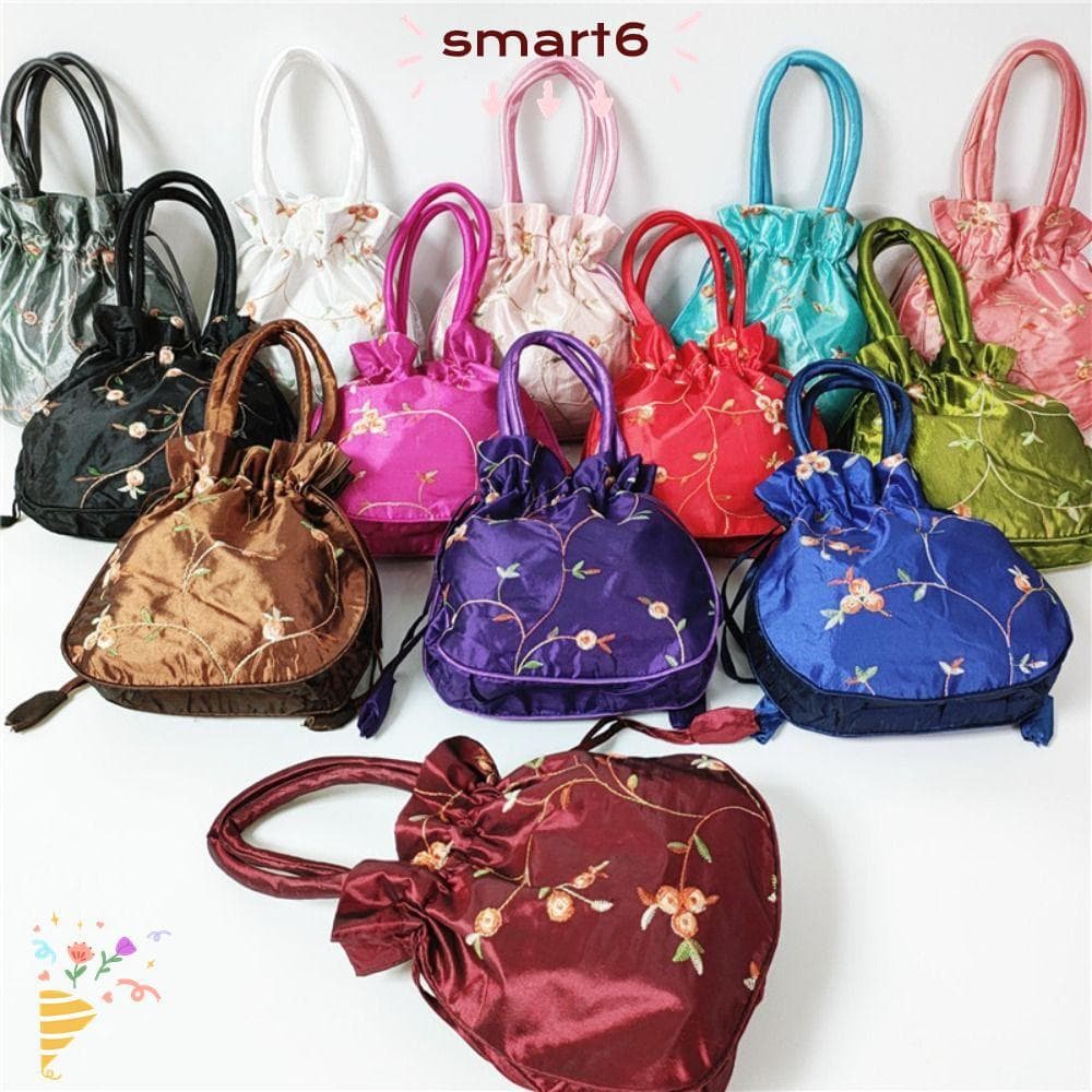 Bolsas Femininas Inteligentes Com Flores , Bolsa Pequena Estilo Étnico Bordadas Cordão