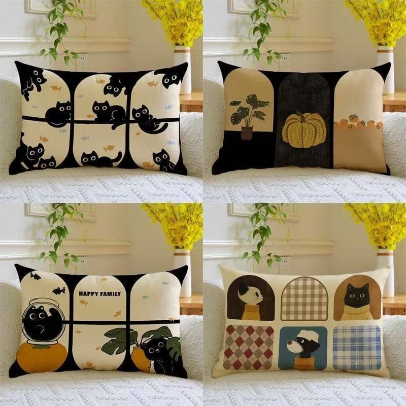 Luz de luxo Retro fronha dos desenhos animados gato decoração do quarto fronha casa Super macio almofada ins novo estilo
