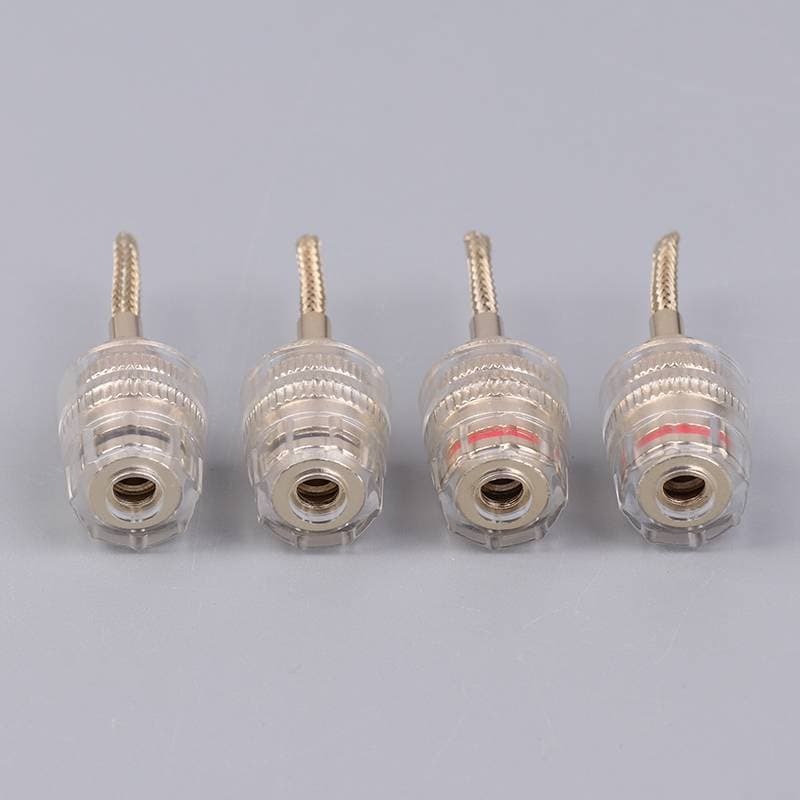 PROTE 2/4 Unidades 4 Mm Banana Fêmea Para 2 Pino Adaptador De Cabo De Áudio HIFI Plugue De Cobre Trançado BR
