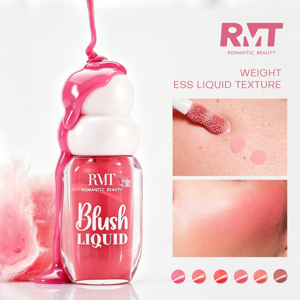 Blush líquido personalizado, cor universal de longa duração, blush para contorno, maquiagem, bastão de blush iluminador,