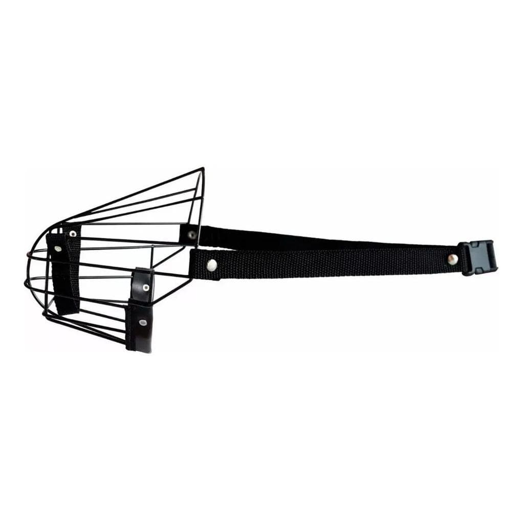 Focinheira Para Cães Metal, Polipropileno E Nylon Preto