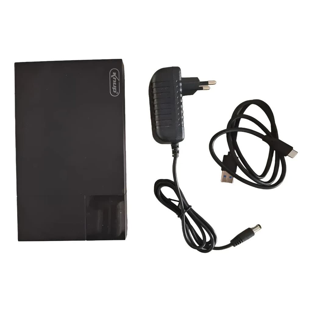Case Para Hd/ssd 2.5  E 3.5  Knup Usb 3.0, Com Cabo E Fonte Preto