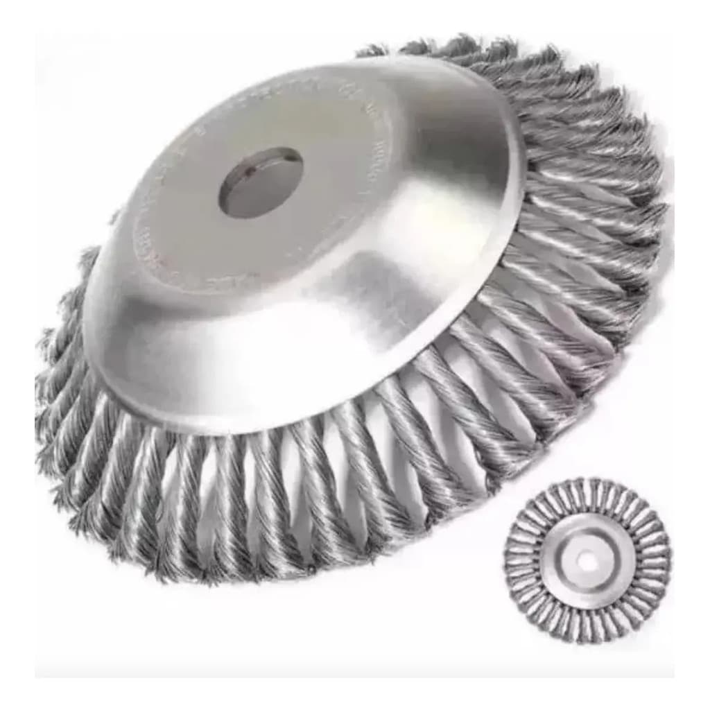 Escova De Aço Thype Para Roçadeira Copo 20mm Concreto Madeira Metal Cinza