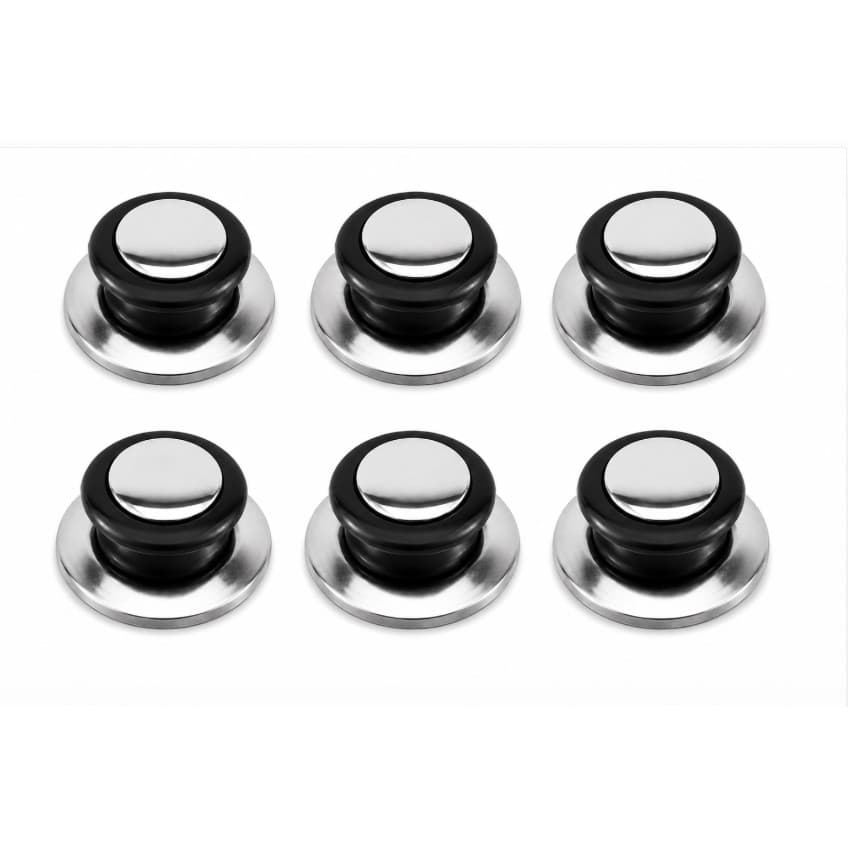Kit 6 Puxadores Universais para Tampa de Panela – Reposição com Acabamento Inox