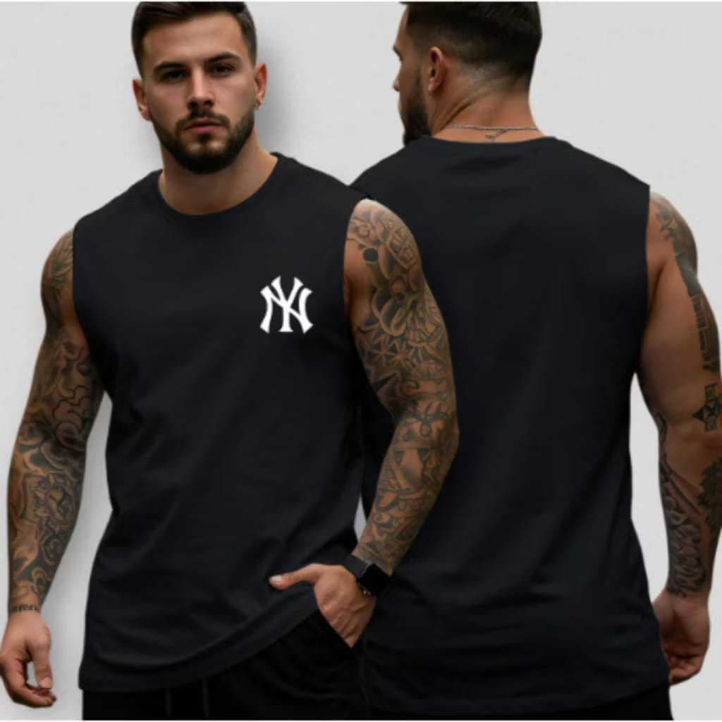 Regata Oversized Camisa Cavada NY Em Algodão Com Estampa Estilo Street Style
