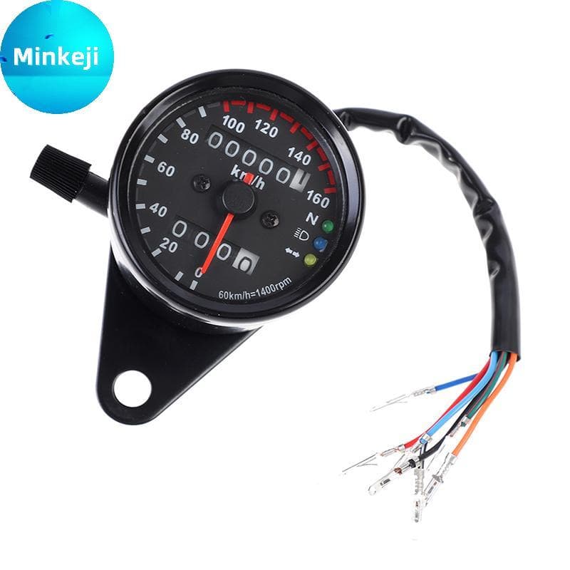 Milleji Universal Bla Motocicleta Velocímetro Duplo Odômetro 12V Moto Com Indicador LED br