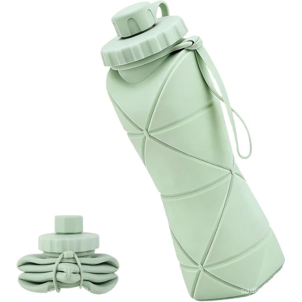Garrafas de Água Dobráveis 20oz(600ml), Sem BPA, Portáteis, Leves, Reutilizáveis, com Tampa à Prova de Vazamentos e Cord