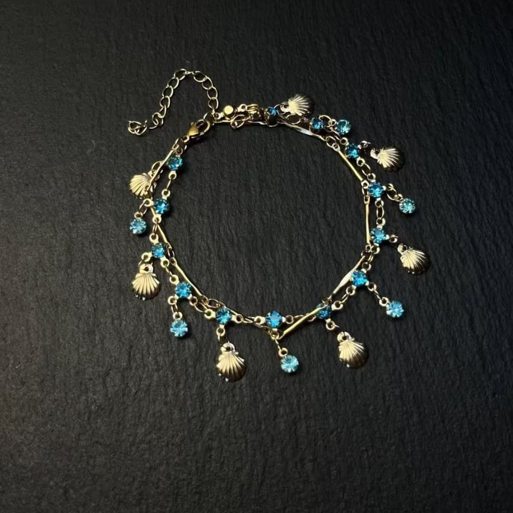 Pulseira Vintage , Vieira Dourada , Concha De Duas Camadas 8.14