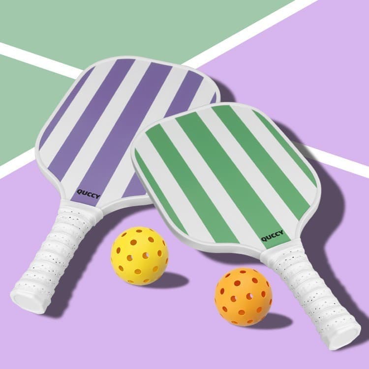 Novo produto conjunto de raquete de picles de fibra de vidro listrado bola de picles estilo raquete de duas cores várias