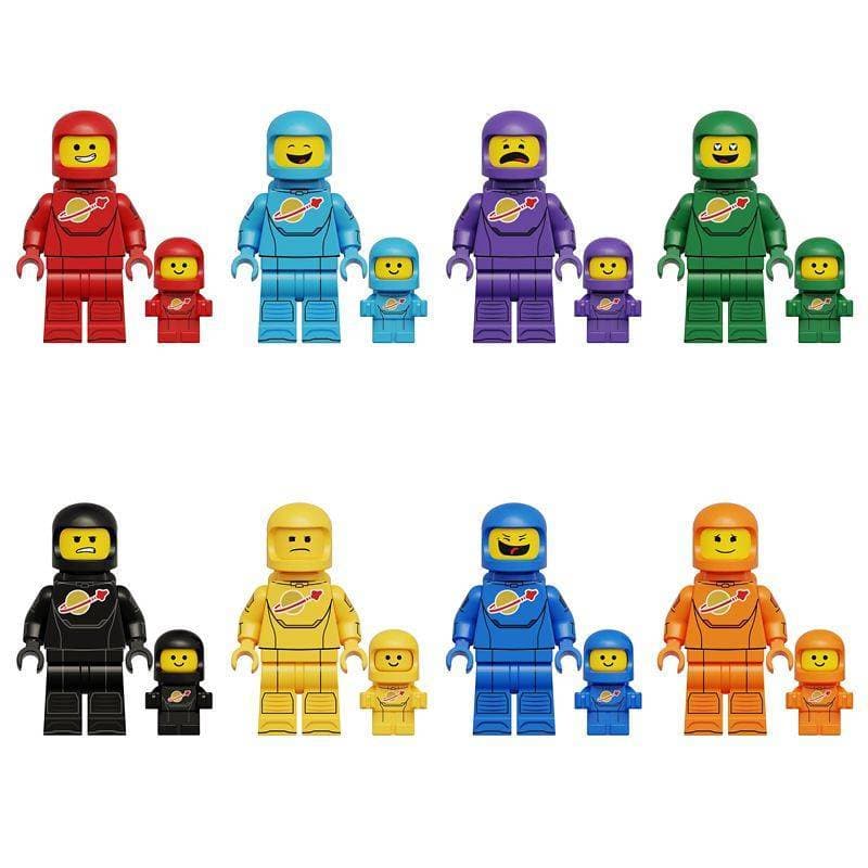 Astronauta minifigura astronauta pequenos ornamentos clássico boneca modelo boneca figura bloco de construção brinquedos